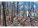 Gravel walking path leading through the wood and to the lake at 7875 Robin Rd, Cumming, GA 30041