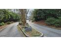 Scenic driveway winds through lush greenery, creating a private entrance to the neighborhood at 1026 Riverbend Club Se Dr, Atlanta, GA 30339