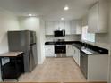 Modern kitchen featuring stainless steel appliances, granite counters and white cabinets at 2413 Hillside Ave, Decatur, GA 30032