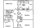 Second floor plan features primary bedroom, 3 additional bedrooms, 2 baths, laundry room and walk in closets at 367 River Walk Farm Lot 8 Pkwy, Covington, GA 30014