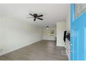 Bright living room with hardwood floors, a ceiling fan, and a mounted television at 17 Turman #4 Se Ave, Atlanta, GA 30315