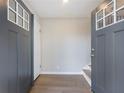 Inviting entryway featuring modern doors, new floors, and fresh paint that enhance the home's curb appeal at 4239 Newcomb Rd, Decatur, GA 30034