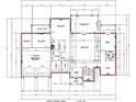 First floor plan detailing the layout of the kitchen, dining room, living areas, and garage at 4234 Long Branch Ne Ct, Brookhaven, GA 30319