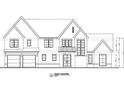 Detailed front elevation plan showcasing the architectural design, windows, and garage placement at 4234 Long Branch Ne Ct, Brookhaven, GA 30319