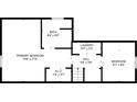 Floor plan of lower level showing primary bedroom, laundry, bath, and bedroom at 2003 Cogar Dr, Decatur, GA 30032