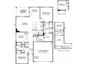 Detailed floor plan showcasing the layout with 3 bedrooms, 2 baths, living, kitchen and 2 car garage at 38 Lakeview Pt, Dallas, GA 30157