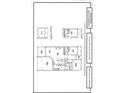 Blueprint drawing showing the main level floor plan of the house at 158 South Village Ave, Holly Springs, GA 30115