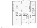 Floorplan of the home's first floor, outlining the layout of the kitchen, living room, and garage at 411 Ridgeway Ln, Canton, GA 30114