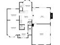 Main level floor plan showing the layout of the kitchen, dining room, living room, den, and garage at 3060 White Oak Mews, Decatur, GA 30034
