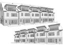 Rendering of new townhomes with multi-car garages and upper level balconies at 1983 American Way # 27, Kennesaw, GA 30144