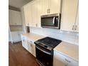 Modern kitchen featuring white cabinets, stainless steel appliances, and quartz countertops at 219 Willow St, Canton, GA 30114