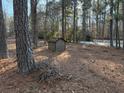 Small shed or outbuilding in a wooded area at 3121 Bonds Lake Nw Rd, Conyers, GA 30012