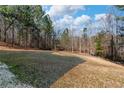 Large backyard and heavily wooded perimeter provide a secluded outdoor area at 134 Paces Lakes Overlook, Dallas, GA 30157
