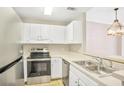 Kitchen featuring stainless steel appliances, white cabinetry, and a double sink at 1101 Juniper Ne St # 722, Atlanta, GA 30309