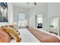 Bright bedroom featuring a comfortable bed, a stylish desk and an elegant piece of art on the wall at 680 Greenwood Ne Ave # 202, Atlanta, GA 30306