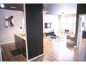 Bright living room boasts a large window, modern furniture, and views of the adjoining kitchen at 898 Oak Sw St # 1410, Atlanta, GA 30310