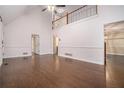 Spacious living room with hardwood floors, tall ceilings and ample natural light at 1474 Benjamin Sw Ct, Marietta, GA 30064