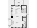 Layout of the main level including a kitchen, dining area, great room, and half bath at 1741 Lansmere Sw St, Marietta, GA 30008