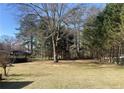 Expansive backyard with mature trees creating a beautiful outdoor space at 1655 Old Salem Rd, Covington, GA 30013