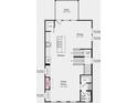 Floor plan featuring a kitchen, dining, great room, half bath, and deck at 3820 Thatcher Sw Dr, Marietta, GA 30008