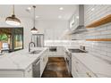 Modern kitchen with an island, stainless steel appliances, white cabinets, and quartz countertops at 244 Locust Ne St # B, Atlanta, GA 30317
