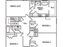 Second floor plan showcasing the owner's suite, owner's bath, three bedrooms, and two baths at 643 Egrets Lot 52 Lndg, Covington, GA 30014