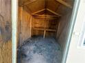 Inside the shed, showing wooden interior and some basic storage space at 3623 Stanford Cir, Decatur, GA 30034