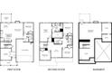 Detailed floor plan showcasing the layout of the first and second floors, and the basement at 363 Denali Butte Ter, Canton, GA 30114