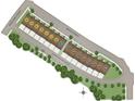 Community map showcasing the layout of townhomes, parking areas, streets, and mail kiosk at 001 White St # 1, Marietta, GA 30060