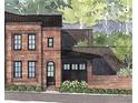 Aesthetic rendering of brick two story exterior with black trim and garage at 10849 Serenbe Ln, Chattahoochee Hills, GA 30268