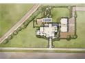 Overhead architectural drawing featuring a pool, detailed landscaping, and an oversized three car garage at 1210 Mayfield Rd, Milton, GA 30009