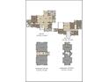 Layout of the home features a main floor, upper floor, main garage, and garage upper level plan at 1210 Mayfield Rd, Milton, GA 30009