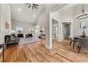 Spacious living room with vaulted ceilings, hardwood floors, and an abundance of natural light at 939 Whistler Ln, Canton, GA 30114