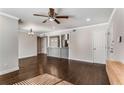 Spacious living room with hardwood floors, ceiling fan, and plenty of natural light throughout at 3001 Wingate Way, Atlanta, GA 30350