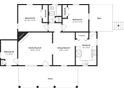 Floor plan showing the layout of the home, including bedrooms, Gathering room, dining room, kitchen, and deck at 4251 Klondike Rd, Lithonia, GA 30038