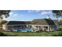Resort-style community pool area with ample seating, covered patio, and well-manicured landscaping at 61 Colonial Terrace, Villa Rica, GA 30180