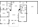 Layout shows primary bedroom and bath separate from other 2 bedrooms, kitchen with pantry, and laundry room at 223 Villa Park Cir, Stone Mountain, GA 30087