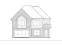 Detailed rendering of a two-story home with brick facade, double garage, and gable roof accents at 731 Crest Line Trl, Powder Springs, GA 30127