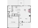 Thoughtfully designed floor plan showcasing an open kitchen, great room, and flex space with garage and patio at 201 Groveton Ct, Euharlee, GA 30145