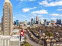 Stunning aerial view of townhomes nestled in a vibrant city neighborhood at 223 16Th Nw St # 2, Atlanta, GA 30363