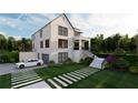 Beautifully landscaped, two-story white brick home with lush green lawn and manicured garden at 1366 Wessyngton Ne Rd, Atlanta, GA 30306