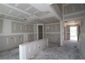 Unfinished living room featuring drywall, concrete floors, and doorway leading into other rooms at 206 Wild Ginger Bend, Woodstock, GA 30188