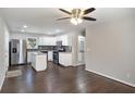 Modern kitchen featuring stainless steel appliances, granite countertops, and hardwood flooring at 1798 Giben Rd, Atlanta, GA 30315