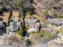 Overhead view of a beautiful property featuring lush landscaping and a private backyard at 3979 Sentry Xing, Marietta, GA 30068