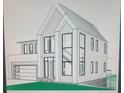 Architectural rendering showcases a modern home design with large windows, a garage, and sleek lines at 1780 Williams Cir, Cumming, GA 30041