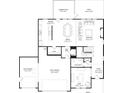 First-floor plan showcasing the kitchen, great room, dining area, study, half bath, and three-car garage at 723 Crest Line Trl, Powder Springs, GA 30127