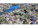 Breathtaking aerial view of a neighborhood nestled around a serene lake and lush greenery at 10860 Donamere Dr, Johns Creek, GA 30022