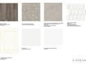 Home design selections showcasing flooring, countertops, backsplash and cabinetry options for the house at 1466 Auburn Glen Rd, Dacula, GA 30019