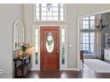 Inviting foyer featuring a stylish front door and transom window at 2647 Old Hickory Nw Dr, Marietta, GA 30064