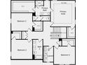 Second floor plan featuring primary suite, bedrooms, baths, and laundry room at 4208 Brindle Pl, Loganville, GA 30052